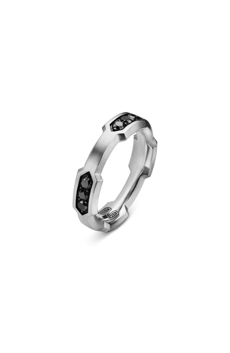 David Yurman 6MM HEX PAVE STATION BAND RING, Alternate, color, Sterling Silver