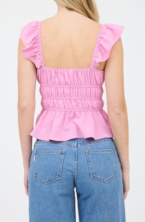 BLU PEPPER BLU PEPPER RUFFLE SHIRRED PEPLUM TANK