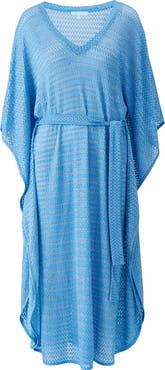 Melissa Odabash June Mixed Stitch Tie Waist Cover-Up Maxi Dress
