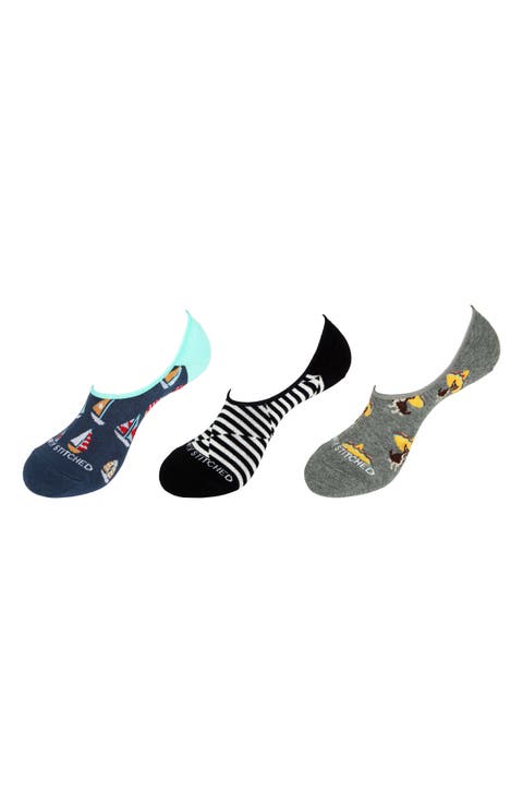 Assorted 3-Pack No Show Socks