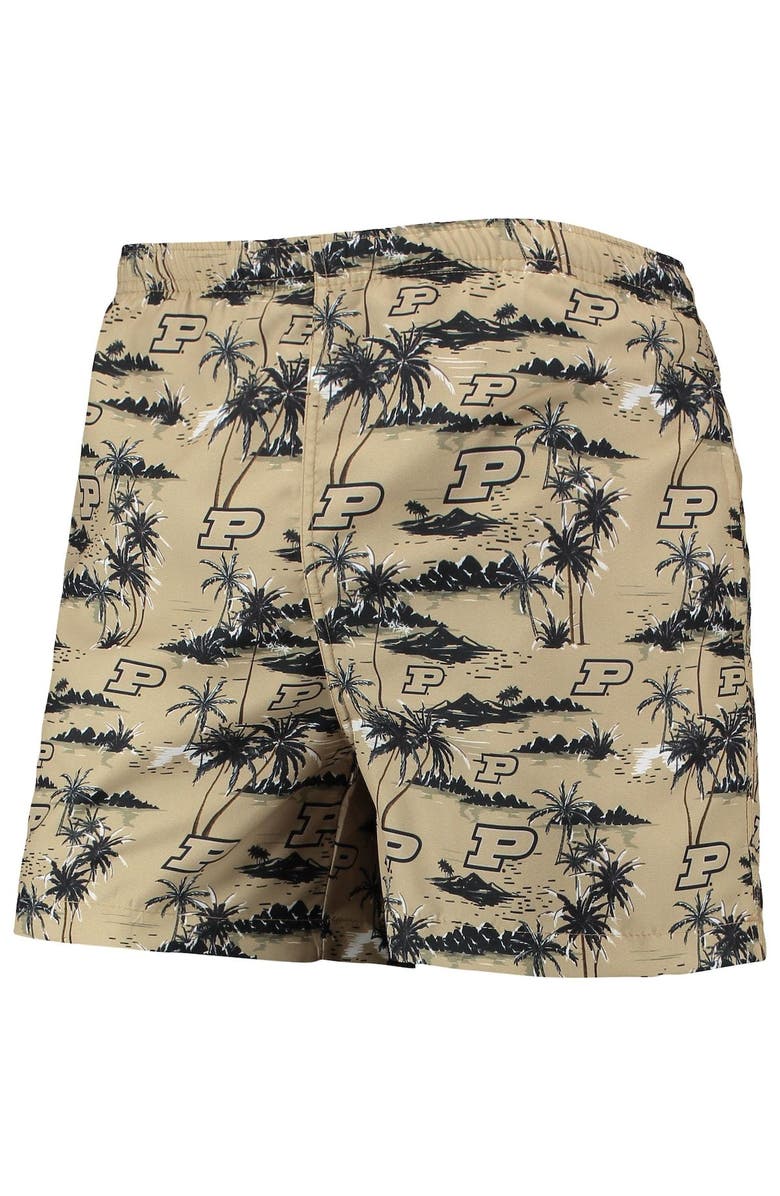 FOCO Men's FOCO Gold Purdue Boilermakers Island Palm Swim Trunks, Alternate, color, 