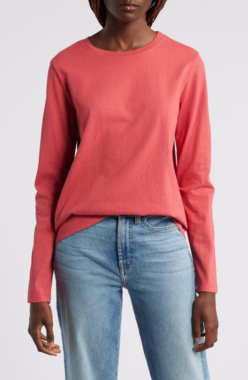 Wyeth Sage Long Sleeve Cotton T-Shirt in Cayenne 