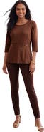 Jessica London Ponte Belted Top