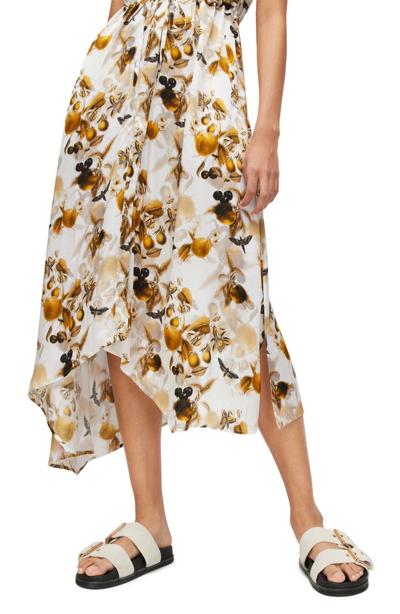 AllSaints Tate Soleil Print Sleeveless Shirtdress, Alternate, color, Ochre Yellow