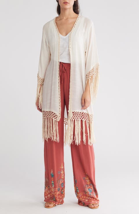 Long Fringe Knit Ruana