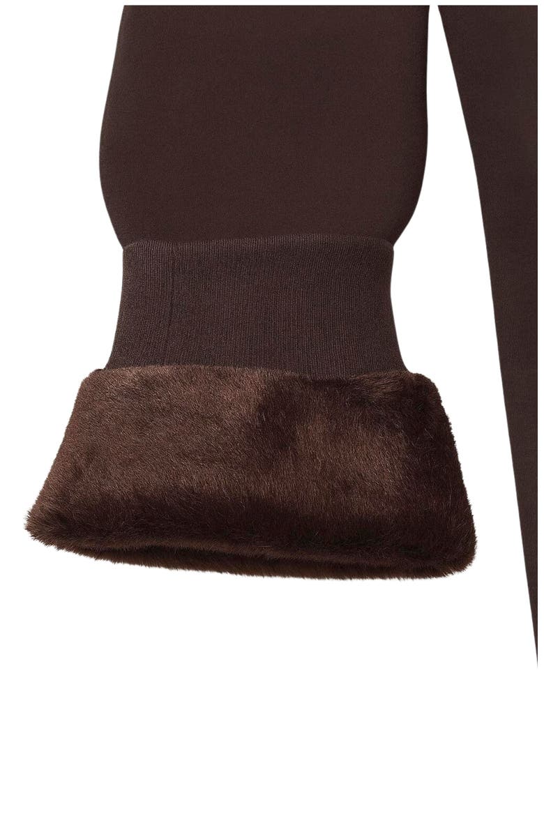 Women's Faux Fur Winter Legging, Alternate, color, Chocolate
