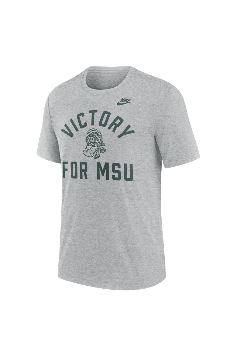 Men's Nike Heather Gray Michigan State Spartans Legacy Mantra Tri-Blend T-Shirt, Alternate, color, Heather Gray