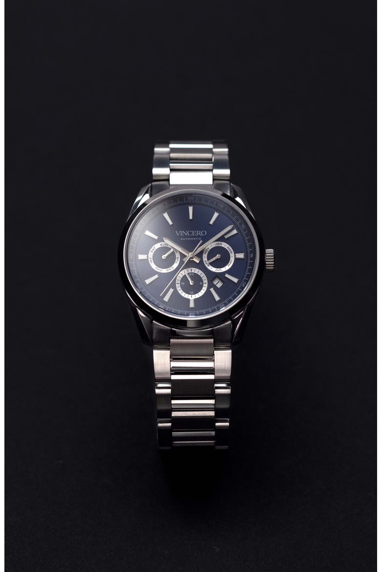 The Reserve Automatic Bracelet Watch, 41mm, Alternate, color, BLUE SILVER