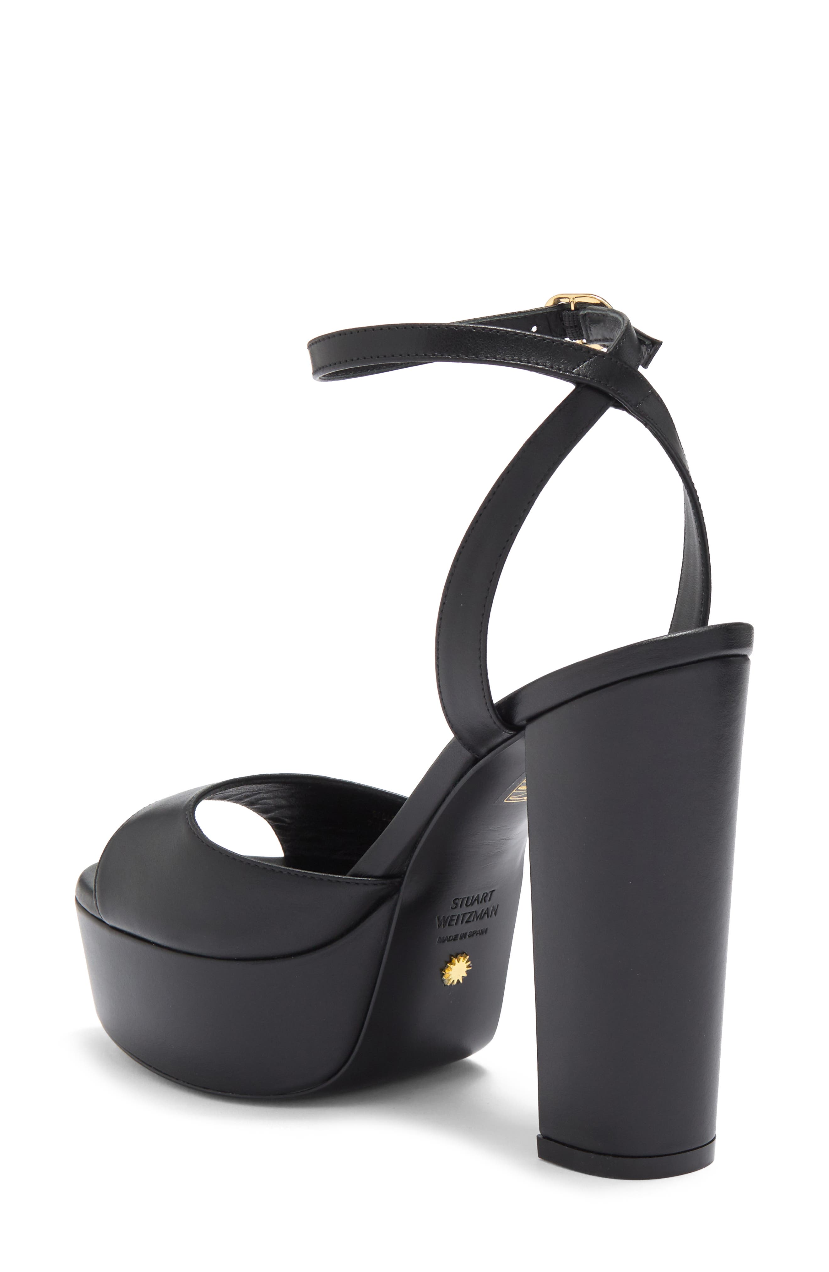 Stuart Weitzman Ryder II Platform Sandal, Alternate, color, Black
