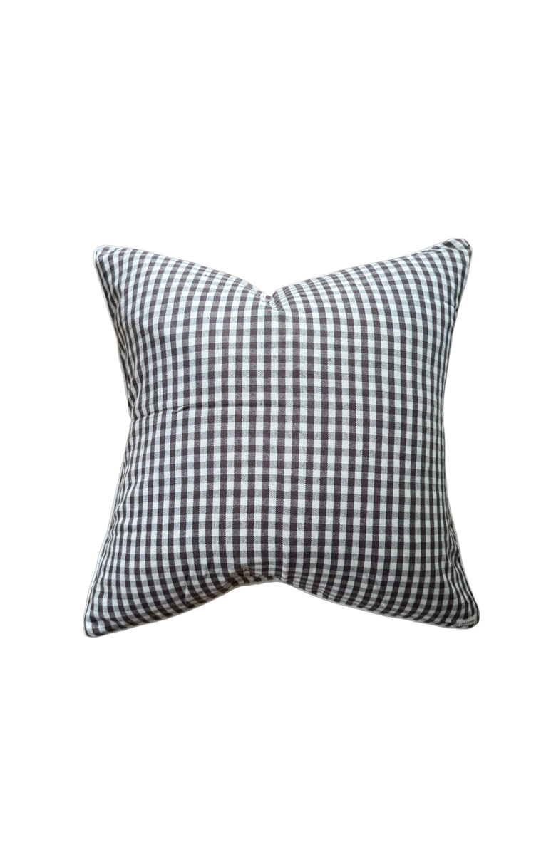 KD Weave Gingham Pillow Cover - Cover Only, Alternate, color, Chocolate - 16 X 23