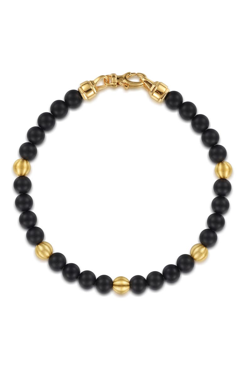 Men's Bujukan 14k Gold & Black Titanium Bead Bracelet, Main, color, 14K YELLOW GOLD/BLACK TITANIUM