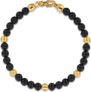 Gabriel & Co. Men's Bujukan 14k Gold & Black Titanium Bead Bracelet