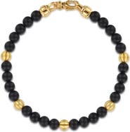 Gabriel & Co. Men's Bujukan 14k Gold & Black Titanium Bead Bracelet