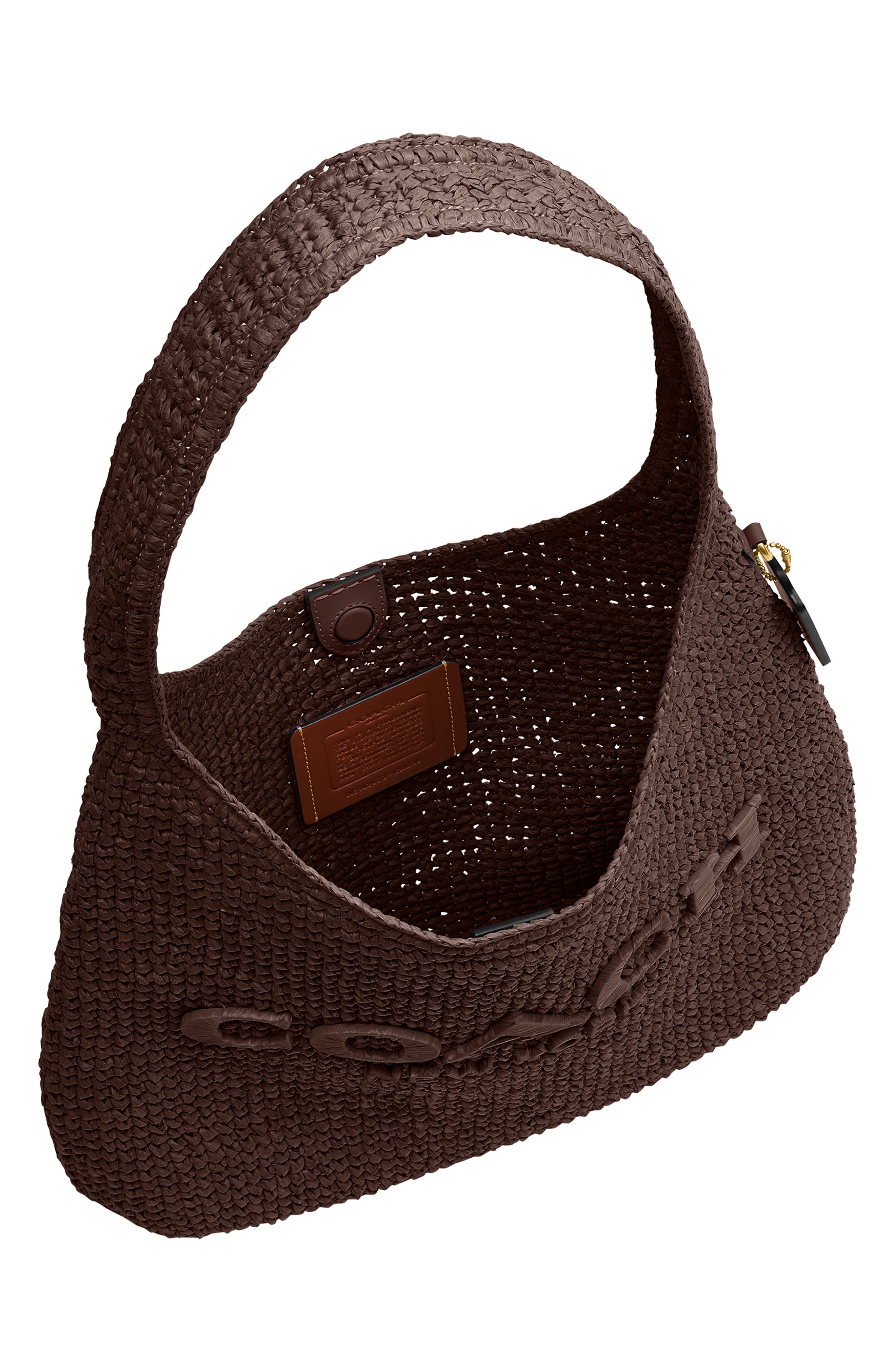 COACH Brooklyn 34 Refined Weave Shoulder Bag, Alternate, color, Maple