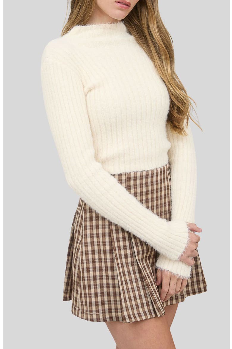 Mock Neck Crop Sweater, Alternate, color, CREAM