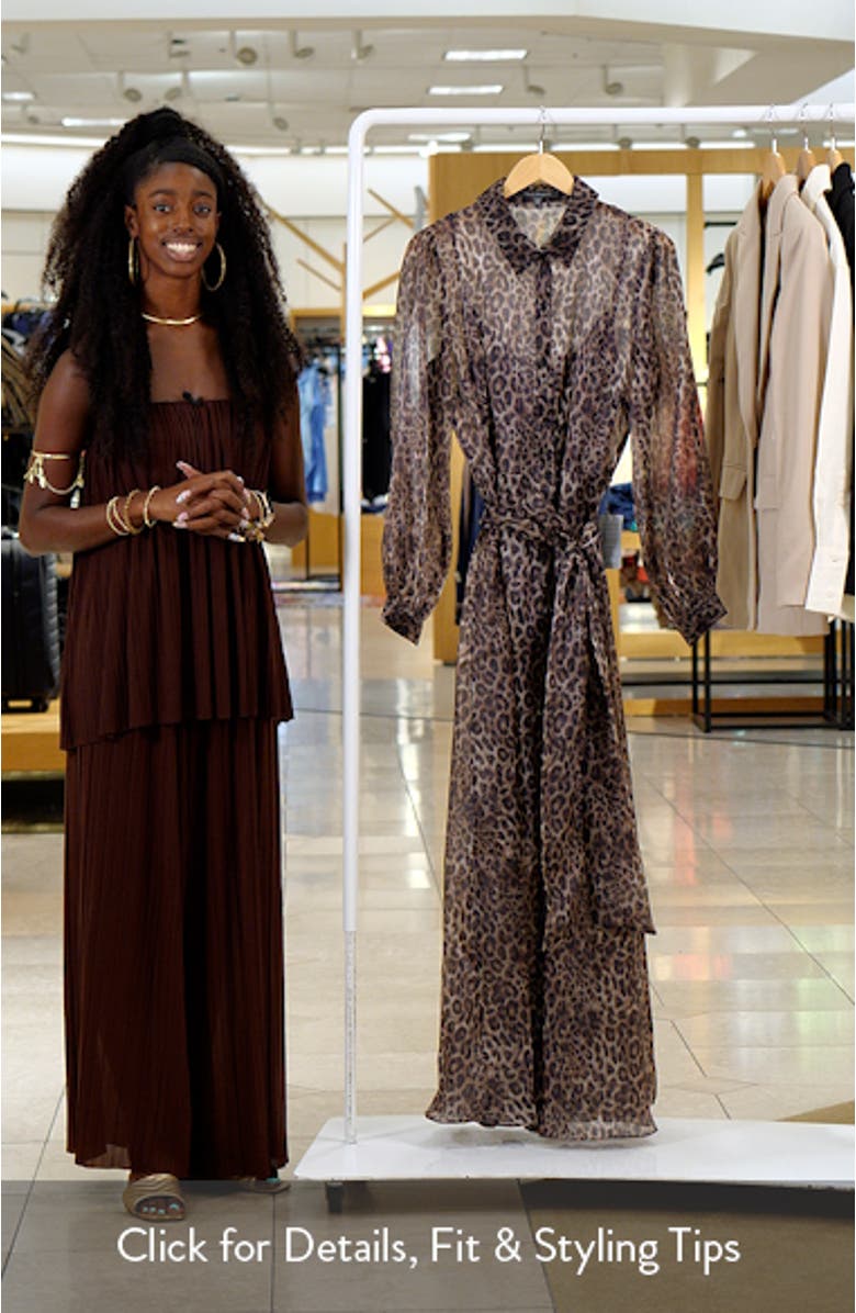 Tie Belt Long Sleeve Maxi Shirtdress, sales video thumbnail