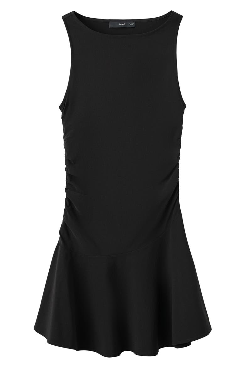 Sleeveless A-Line Minidress, Alternate, color, BLACK