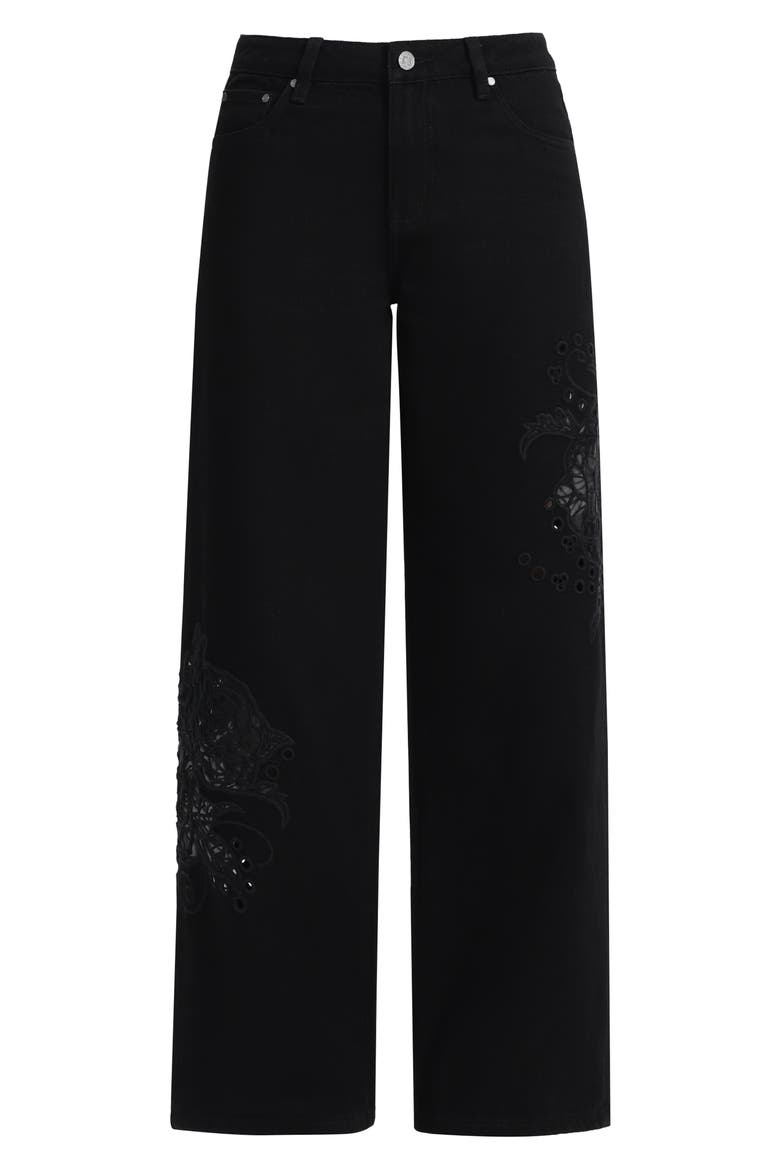 High Waist Wide Leg Jeans, Alternate, color, BLACK