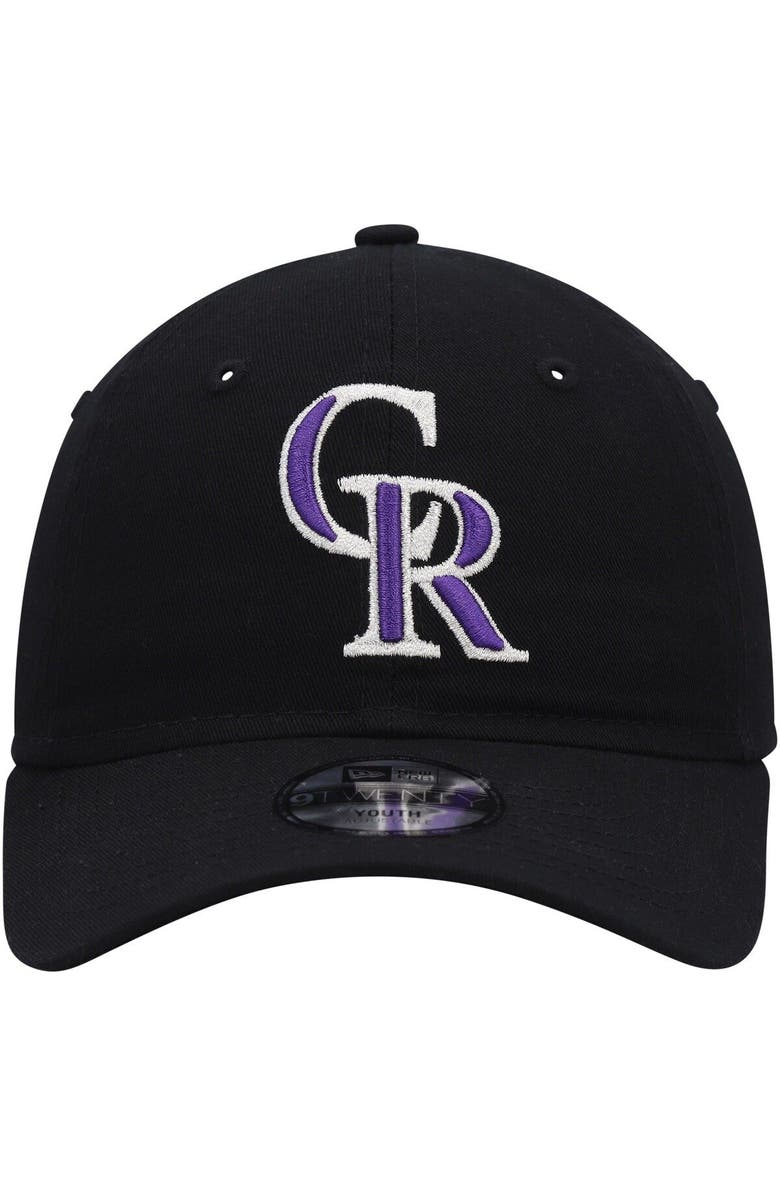 New Era Youth New Era Black Colorado Rockies Core Classic 9TWENTY Adjustable Hat, Alternate, color, 