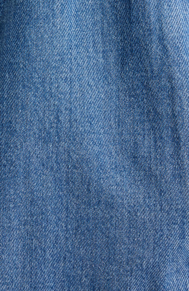 Treasure & Bond Gathered High Neck Denim Jacket, Alternate, color, Medium Wash