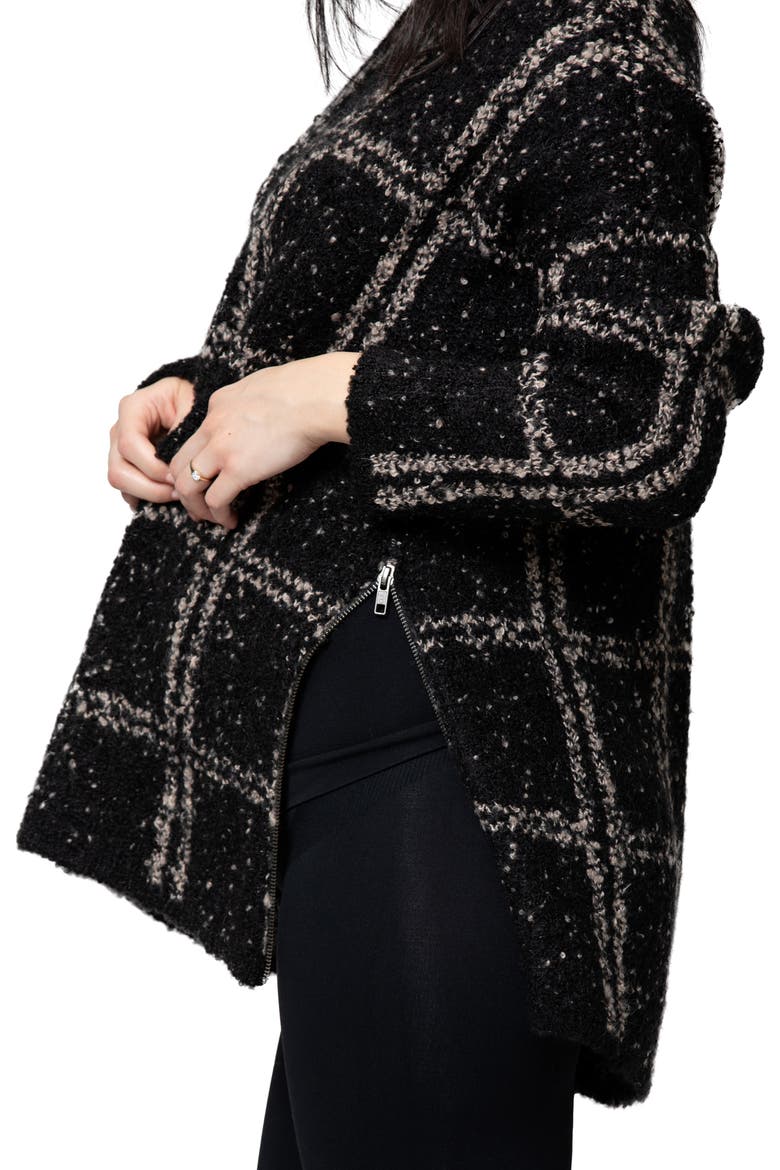 Lia Check Maternity/Nursing Sweater, Alternate, color, BLACK WINDOWPANE