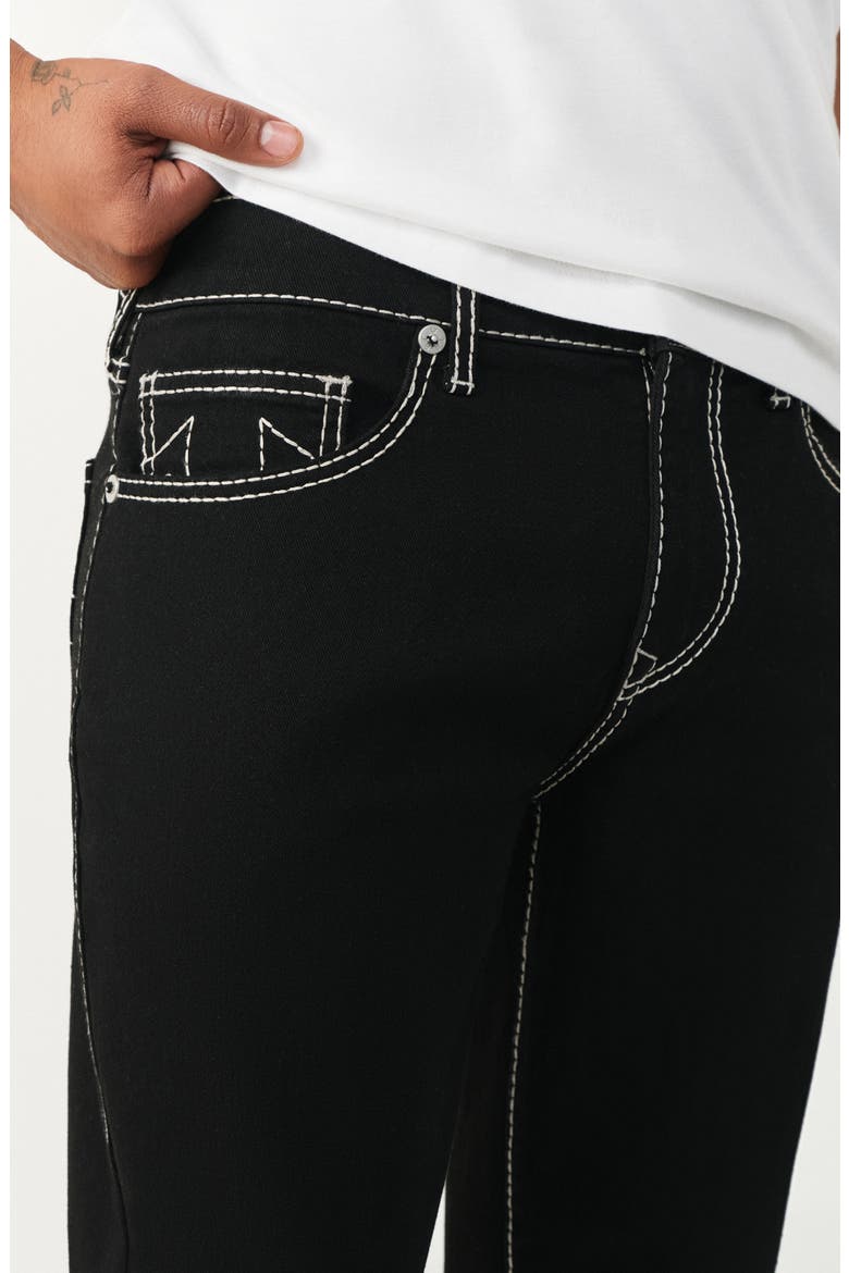 Geno Big T Contrast Stitch Slim Leg Jeans, Alternate, color, RINSE BLACK
