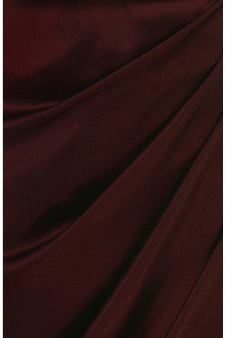 Reva Satin Gathered Corset Dress, Alternate, color, BROWN