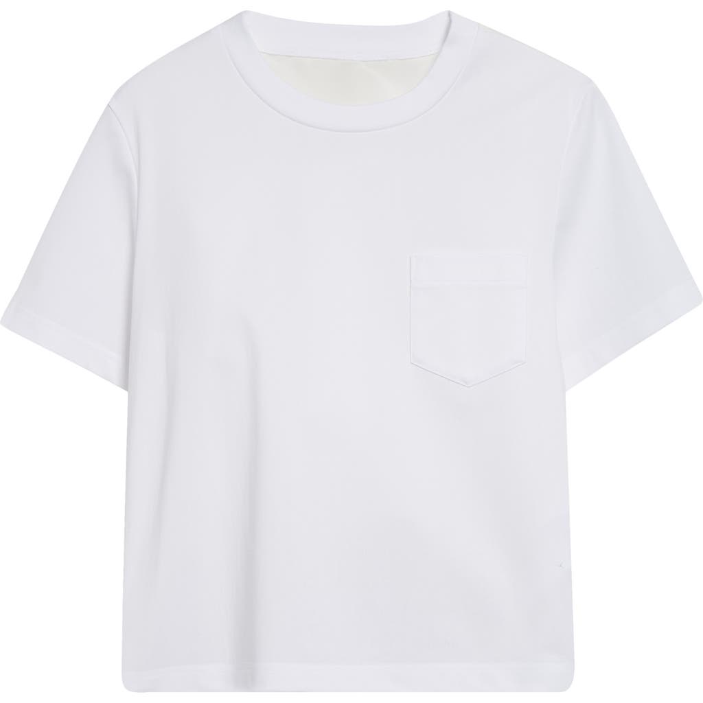 Sacai Cotton Poplin X Cotton Jersey T-shirt In White