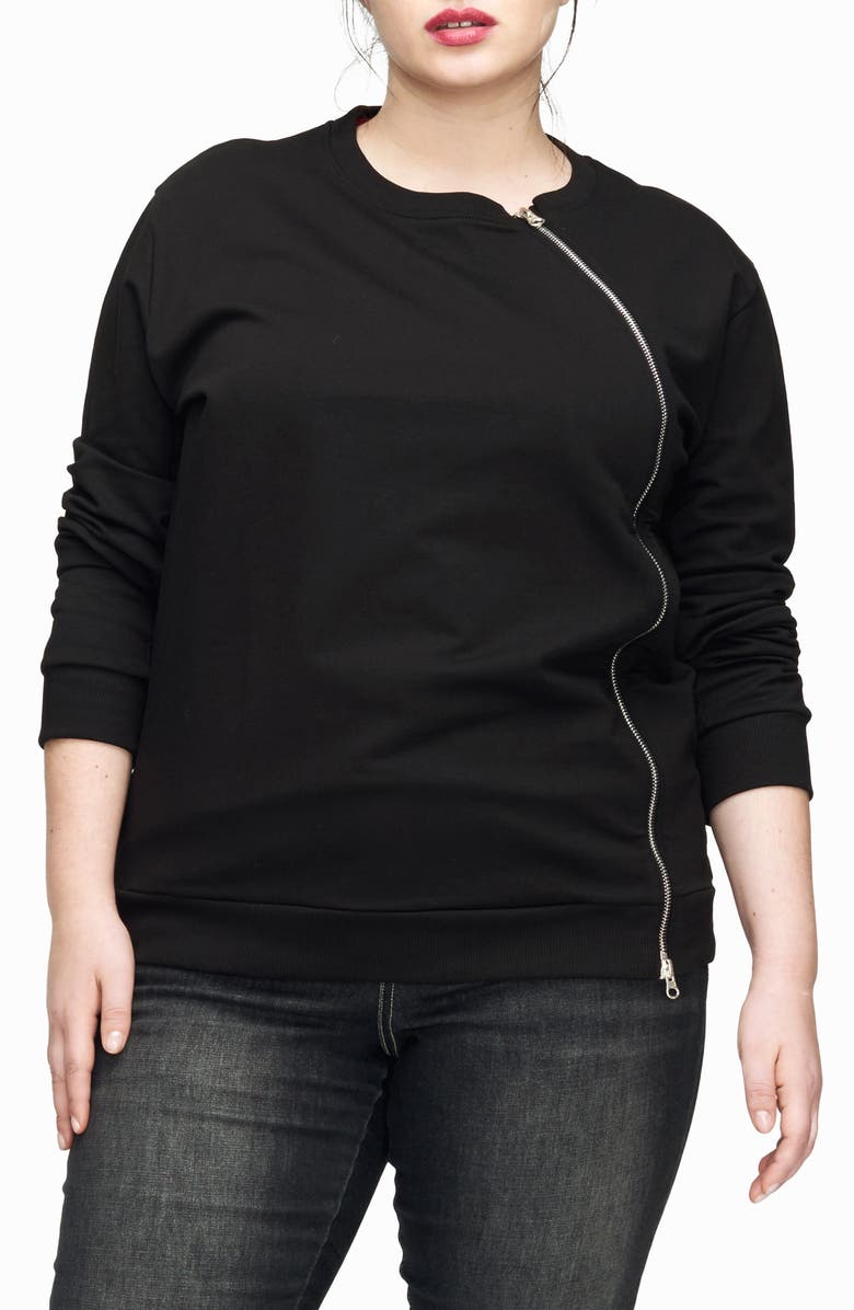 Universal Standard Meridian Zip Front Sweatshirt, Main, color,