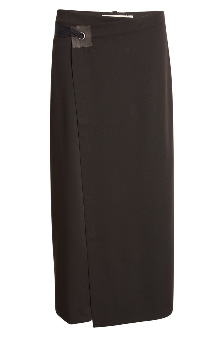 Blont Cool Suiting Wrap Skirt, Alternate, color, BROWN