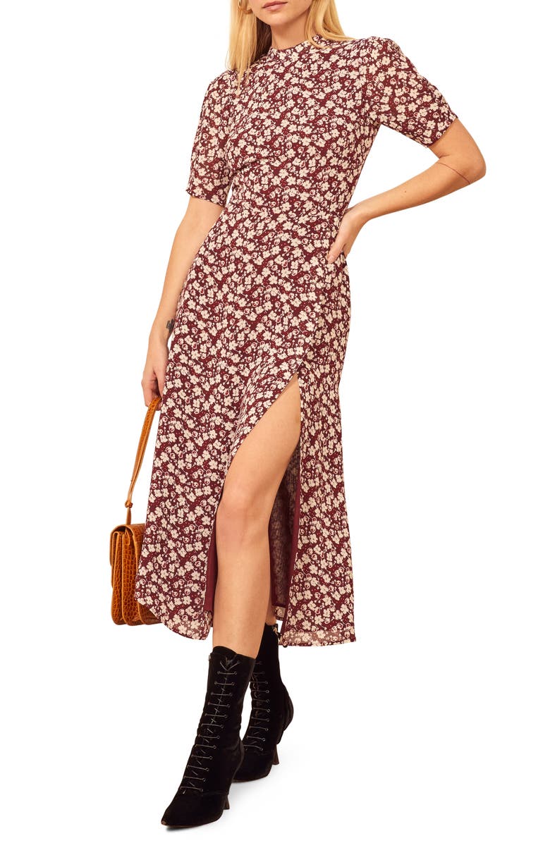 Reformation Gio Ditsy Floral Midi Dress, Main, color,