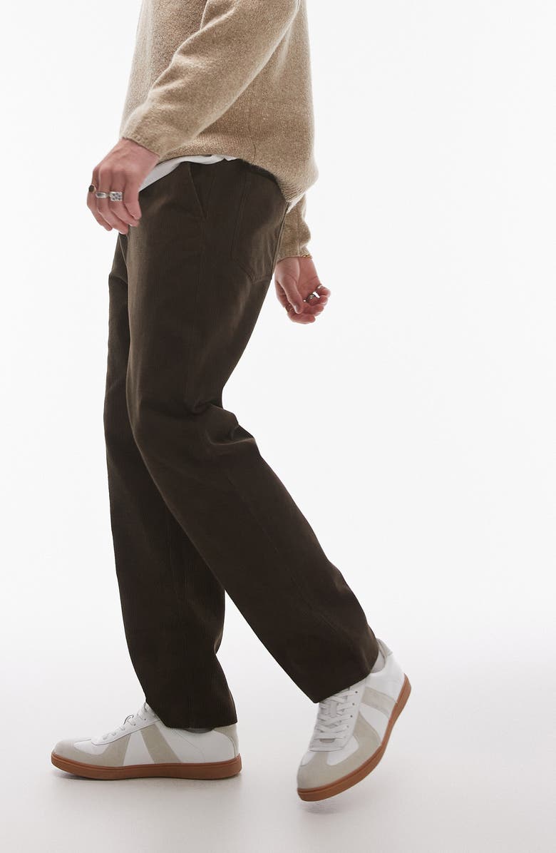 Topman Tapered Corduroy Pants, Alternate, color, 