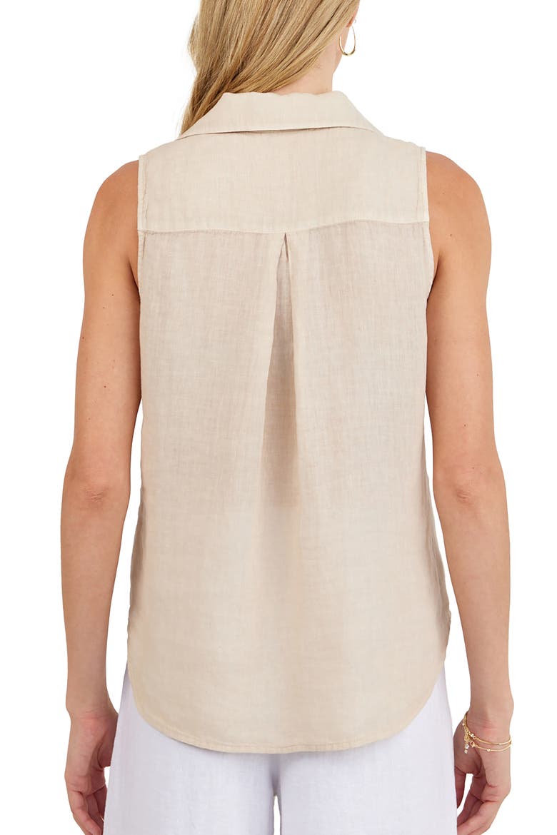 Sleeveless Linen Top, Alternate, color, LINEN SAND