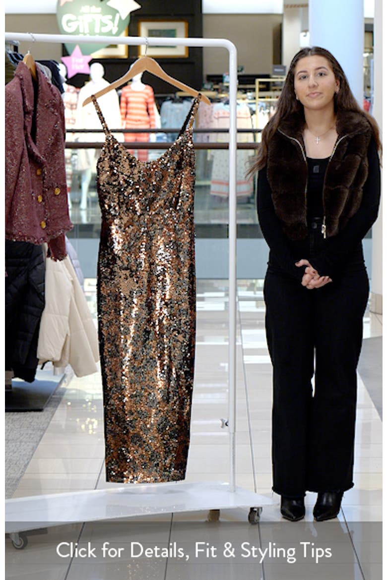 Noella Leopard Sequin Midi Sheath Dress video