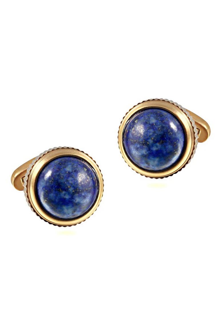 Atlas Lapis Lazuli Cufflinks, Alternate, color, Deep Blue