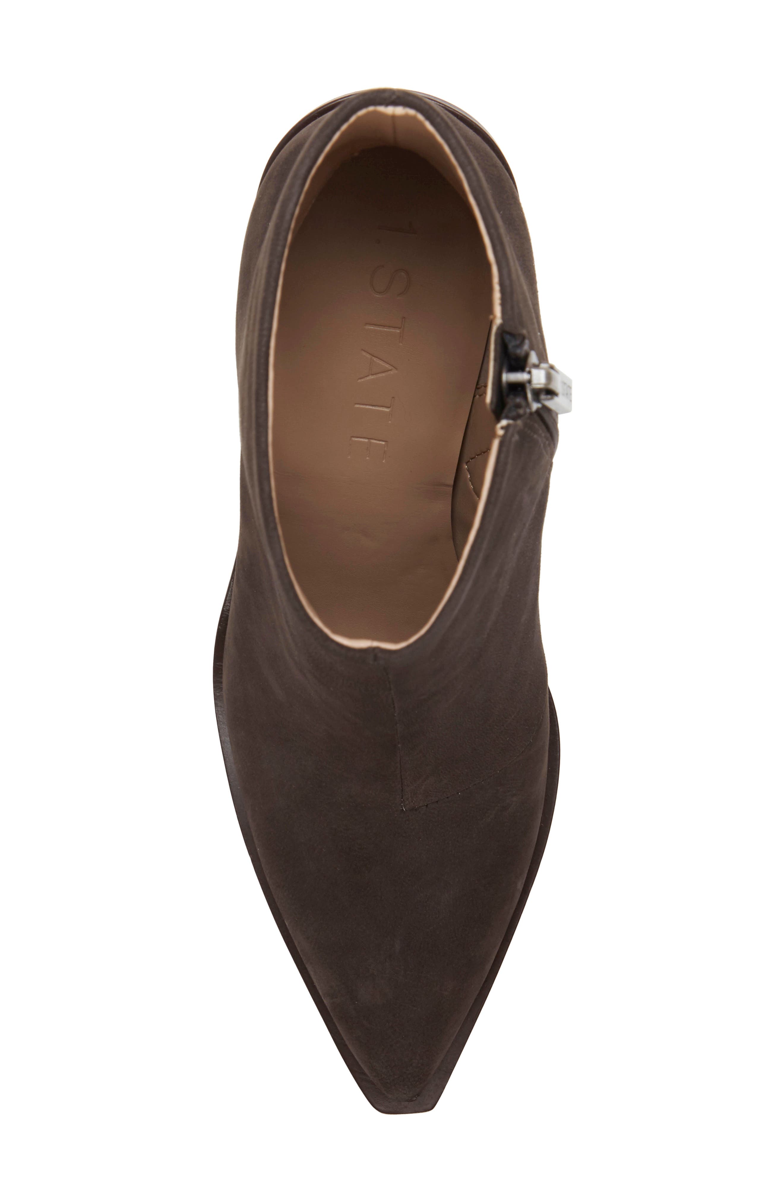 Kelte Pointed Toe Bootie, Alternate, color, CHARCOAL NUBUCK LEATHER