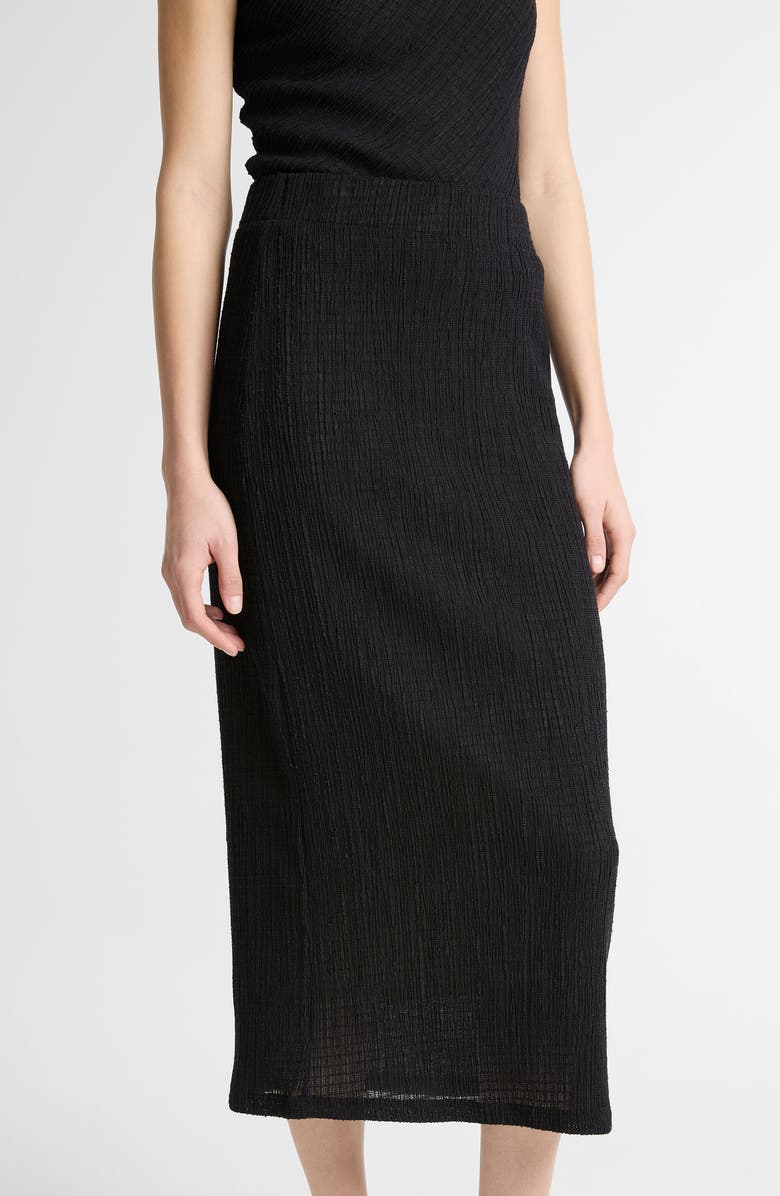 Vince Shadow Grid Midi Skirt, Alternate, color, Black