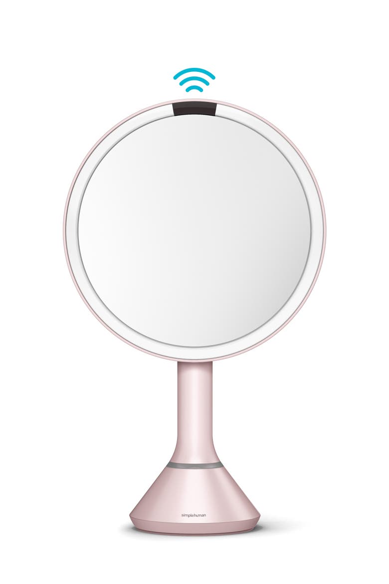 8-Inch Sensor Rechargeable Tabletop Mirror, Main, color, PINK