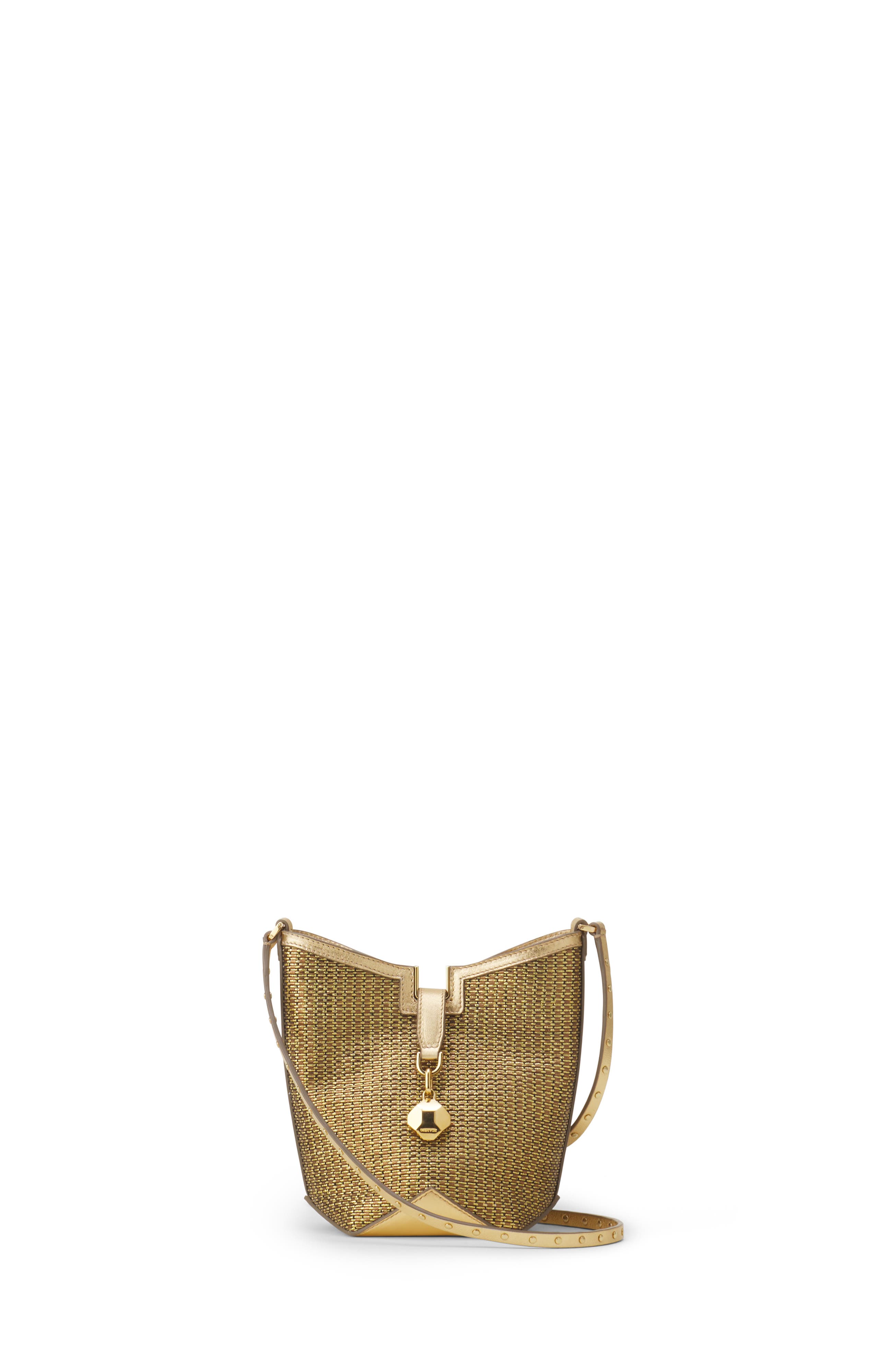 Lanvin Catch By Lanvin Bucket Bag In Raffia, Main, color, Gold/Black