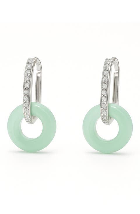 Jade Disc Hoop Earrings