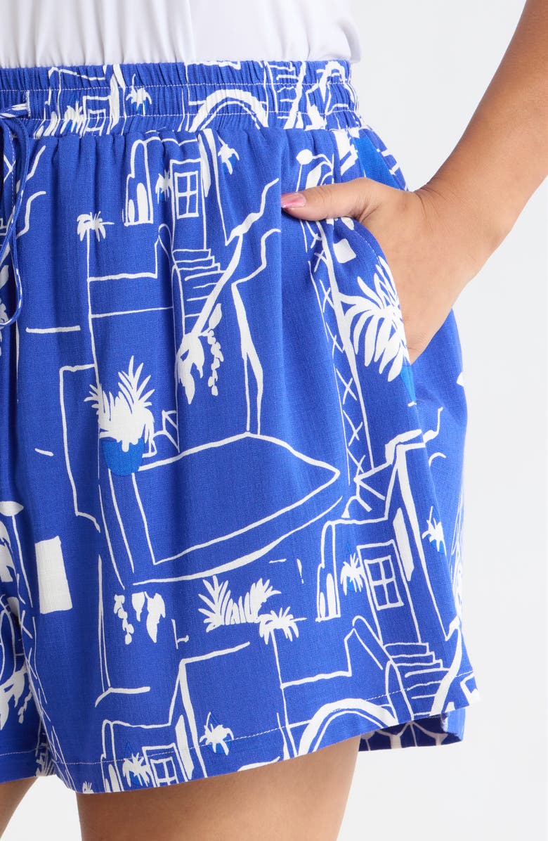 SUGARLIPS Mims Town Taliya Drawstring Shorts, Alternate, color, Blue/White