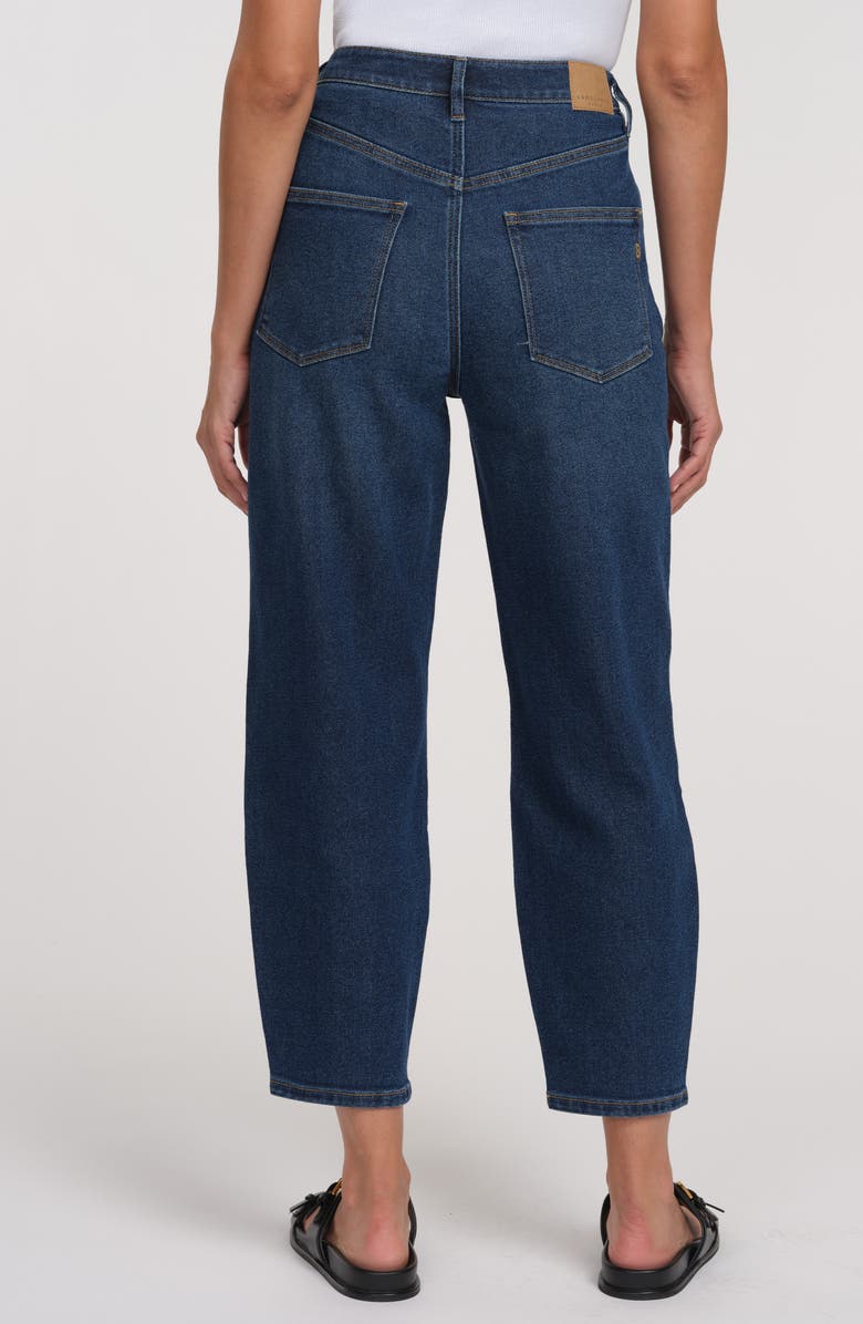 Sanctuary Denim High Rise Soft Barrel Side Seam Detail Jeans, Alternate, color, Dark Wash