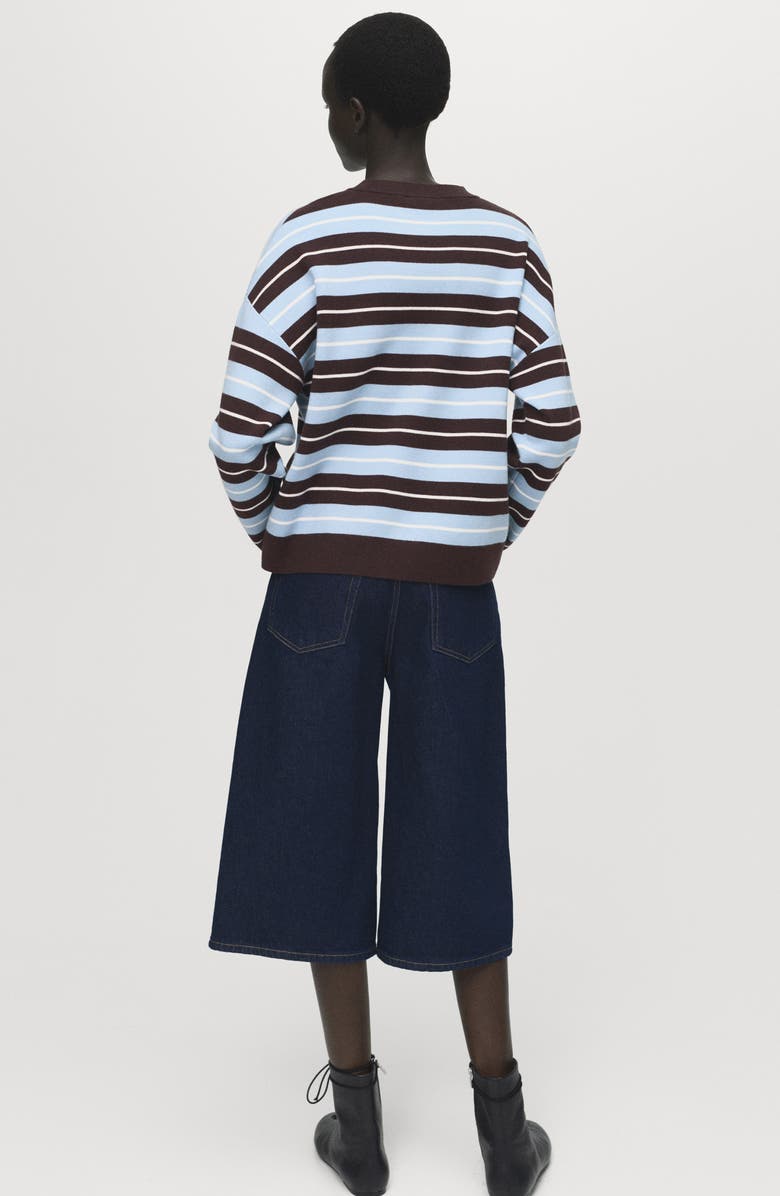 MANGO Lotuina Stripe Sweater, Alternate, color, Chocolate