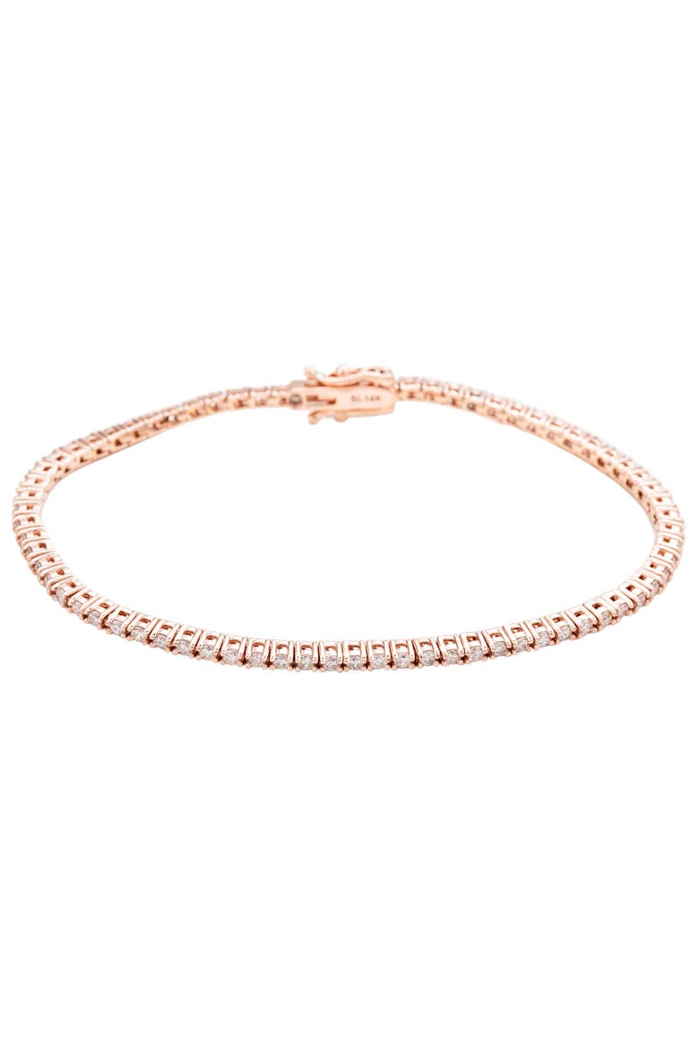14K Gold Diamond Tennis Bracelet, Main, color, Rose Gold