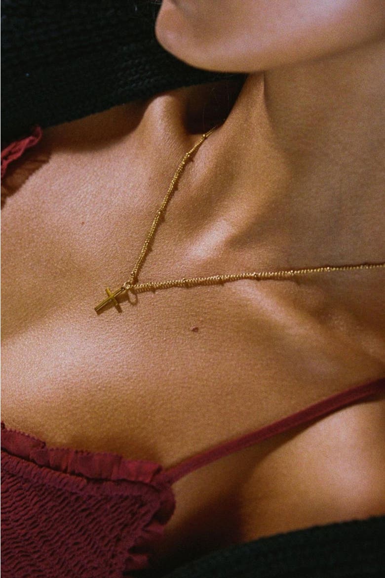 Cross Necklace, Alternate, color, Gold