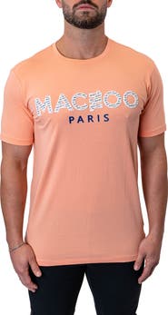 Maceoo Icon Paechpink Logo Appliqué Stretch Cotton T-Shirt