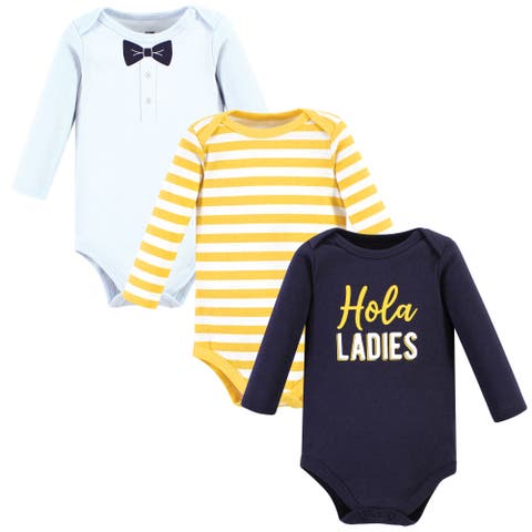 Cotton Long-Sleeve Bodysuits 3-Pack (Baby)