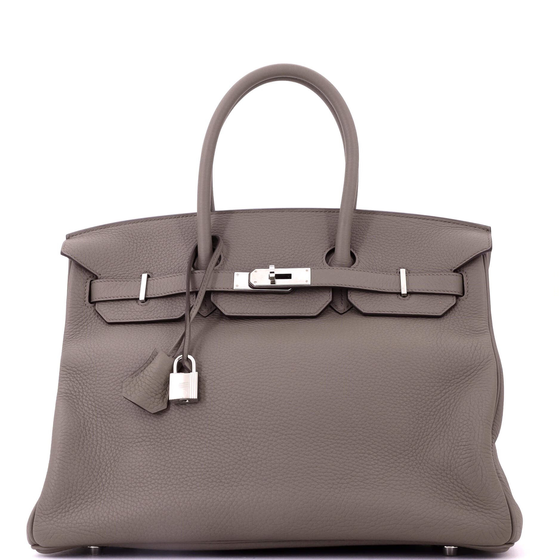 Birkin Handbag Grey Clemence with Palladium Hardware 35, Main, color, Grey