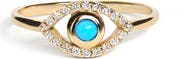 Anzie Classique Pavé Evil Eye Ring