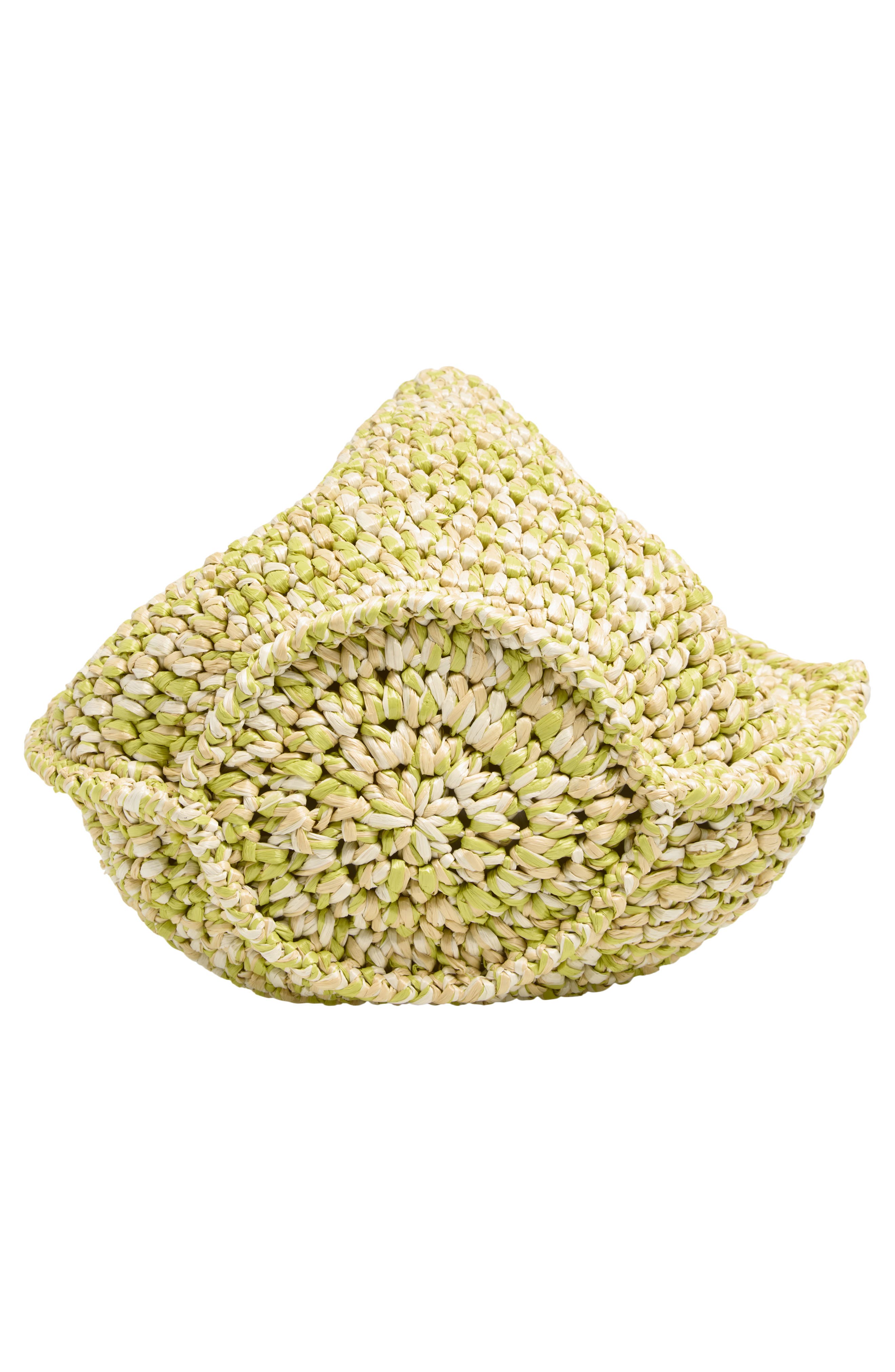 Khaite Mini Lotus Raffia Tote, Alternate, color, Citron / White